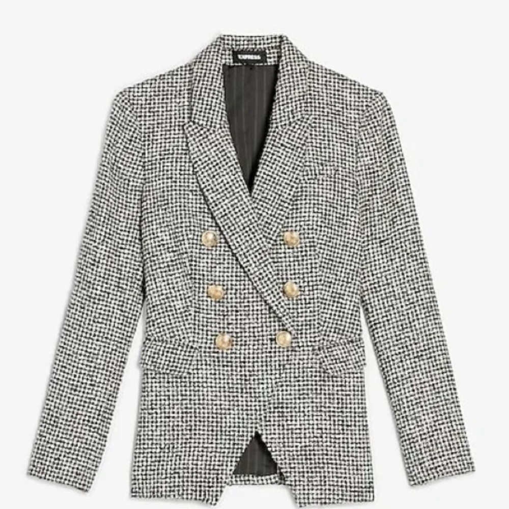 Express Monochrome Tweed Blazer